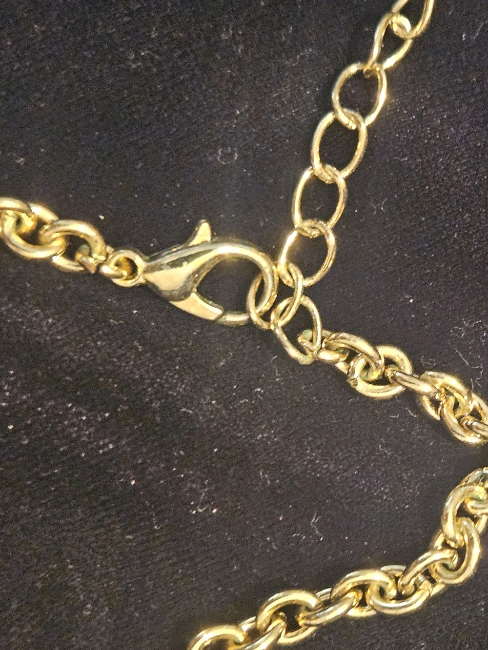 Gold-Tone Peach Druzy Teardrop Statement Necklace - Picture 5 of 5